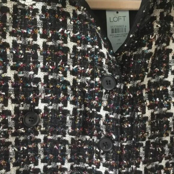 Loft Multi-Color Lurex Tweed Cropped Jacket - Picture 3 of 10